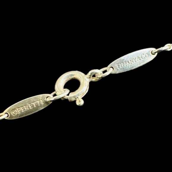 TIFFANY & CO. Open Heart Pendant Necklace Elsa Peretti Sterling Silver 925 T & C - Picture 3 of 6